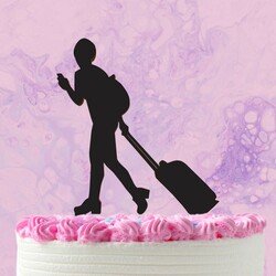 Zápich do torty s menom - Cestovateľka/Turistka | Čierna