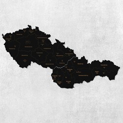 Nástěnné mapy krajů - Česká republika a Slovensko | Černá