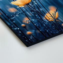 Dřevěný obraz - Žluté květy v dešti