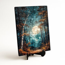 Drevený obraz - Mesačný les