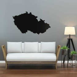 Dřevěná mapa na zeď - Česká republika | Černá