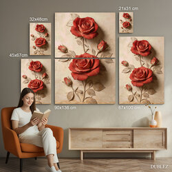 Wall picture - Red roses | 90x136 cm
