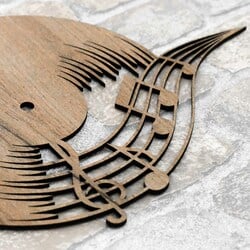 Wooden Wall Art - Vinyl Record | Tobacco Oak