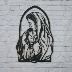 Wooden Wall Art - Virgin Mary | Black