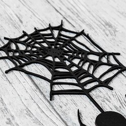 Wooden Halloween Decoration - Spider | Black