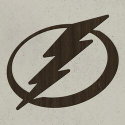 Hokejové logo na stenu - Tampa Bay Lightning | Wenge
