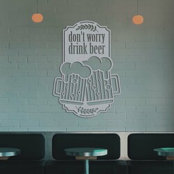 Darček pre pivára - Drevená tabuľka s nápisom | Strieborná