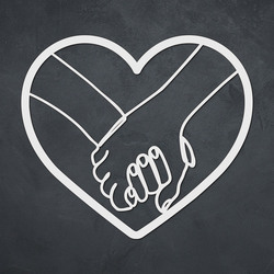 Minimalistický obraz do spálne - Láska v srdci | Biela