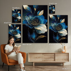 Kvetinový obraz - Modrá noblesa | 90x136 cm