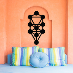 Wooden Tree of Life Wall Art - Kabbalah | Black