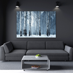 Tablou din lemn - Pădure de mesteacăn