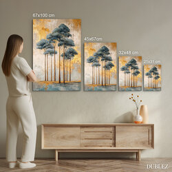 Elegantní dřevěný obraz - Zlatý les