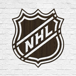 Wooden Hockey Logo on the Wall - NHL | Wenge