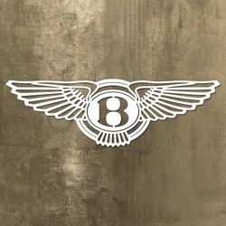 Drevená dekorácia - Logo Bentley | Biela