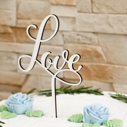 Ozdoba na svadobnú tortu - nápis Love