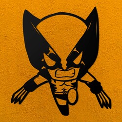 Wooden 3D Wall Art of Wolverine | Black