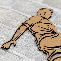 Wooden Sports Wall Art - Footballer | Beech