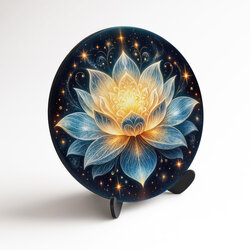 Tablou rotund din lemn - Lotus