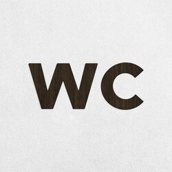 Wooden Door Sign - WC | Wenge