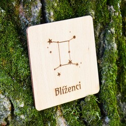 Lacný darček do 5 eur - podložka pod pohár v znamení Blíženci