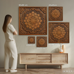 Drevený obraz na stenu - Orientálny kvet v mandale