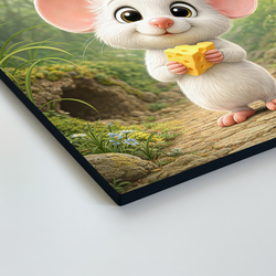 Drevený obraz pre deti - Myška so syrom