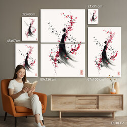 Obraz do spálne feng shui - Japonská žena | 90x136 cm