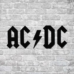 Drevené logo - Nápis na stenu - AC/DC | Čierna