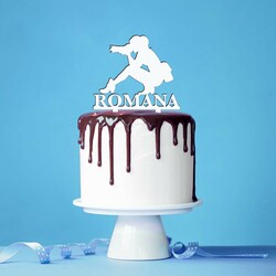 Zápich do torty s menom - Fotografka | Biela