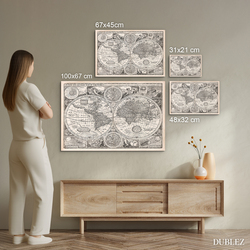 Černobílý historický obraz - Mapa světa