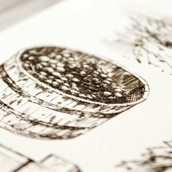 3D Engraved Picture - Vineyard | White