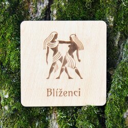 Lacný darček do 5 eur - podložka pod pohár v znamení Blíženci