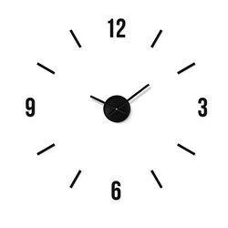 Wooden Stick-On Wall Clock - Tempora | Black