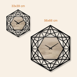 Geometrické hodiny na stenu - Polygón