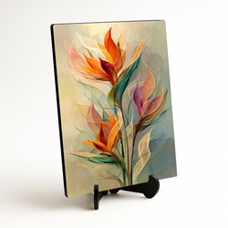 Dřevěný obraz - Abstraktní květy