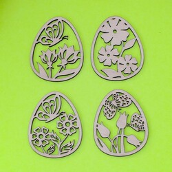 Wooden Easter Eggs - Set of 4