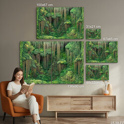 Printed Moss Wall Art on Wood - A Touch of Wilderness