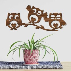 Levný doplněk do pokoje - Milé sovy | Ořech
