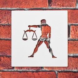 Dřevěná dekorace na zeď - Znamení Váhy | Bílá