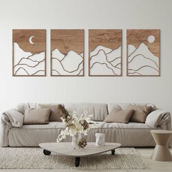 Viacdielna drevená dekorácia - Nočná obloha | Dub tabakový