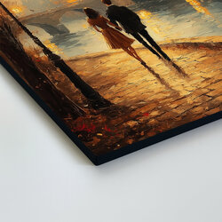 Maľovaný obraz do spálne - Láska v meste