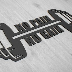 Motivational Quote about Exercise - No Pain No Gain | Anthracite Gray