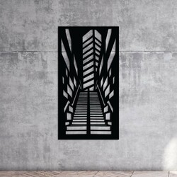 Drevený dekor na stenu - City | Čierna