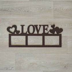 Affordable Multi-Photo Frame - Hearts | Wenge