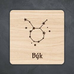 Drevený podpivník - Znamenie býk hviezdy