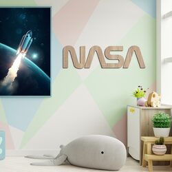 Nalepovací logo ze dřeva - NASA | Dub Sonoma