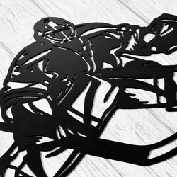 Dárek pro hokejistu - Dřevěný obraz Brankář | Černá