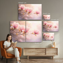 Romantický obraz magnólií na zeď | 135x90 cm
