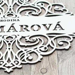 Ornament na stenu s vlastným textom | Biela