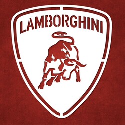 Wooden Car Logo - Lamborghini | White